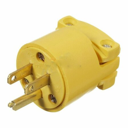 AMERICAN IMAGINATIONS 15 AMP Round Yellow 3-Wire Plug Plastic AI-36886